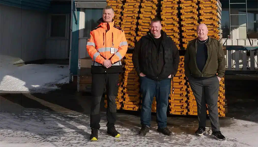 Jörgen Söderström, projektchef, Henrik Brink, maskin- och materialchef, Robert Åberg, arbetschef.